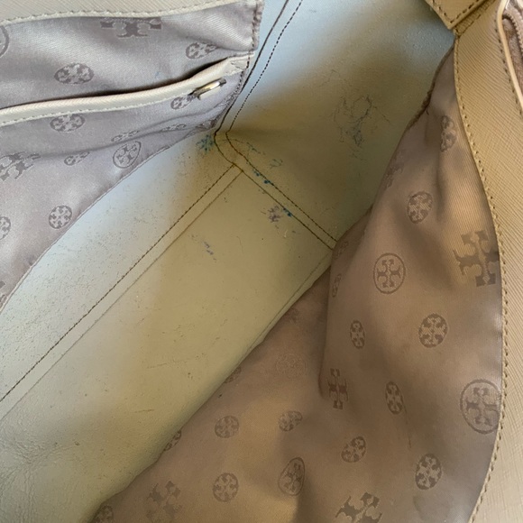 Tory Burch Leather York Tote Grey Saffiano Leather Purse - Picture 9 of 16